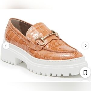 AGL Women's Orietta Bit Croc-Embossed Leather Platform Loafer